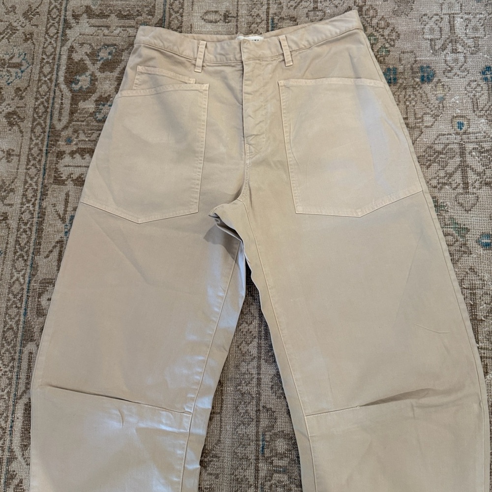 Nili Lotan Cotton Shon Pant in Rock Khaki - Picture 2 of 12